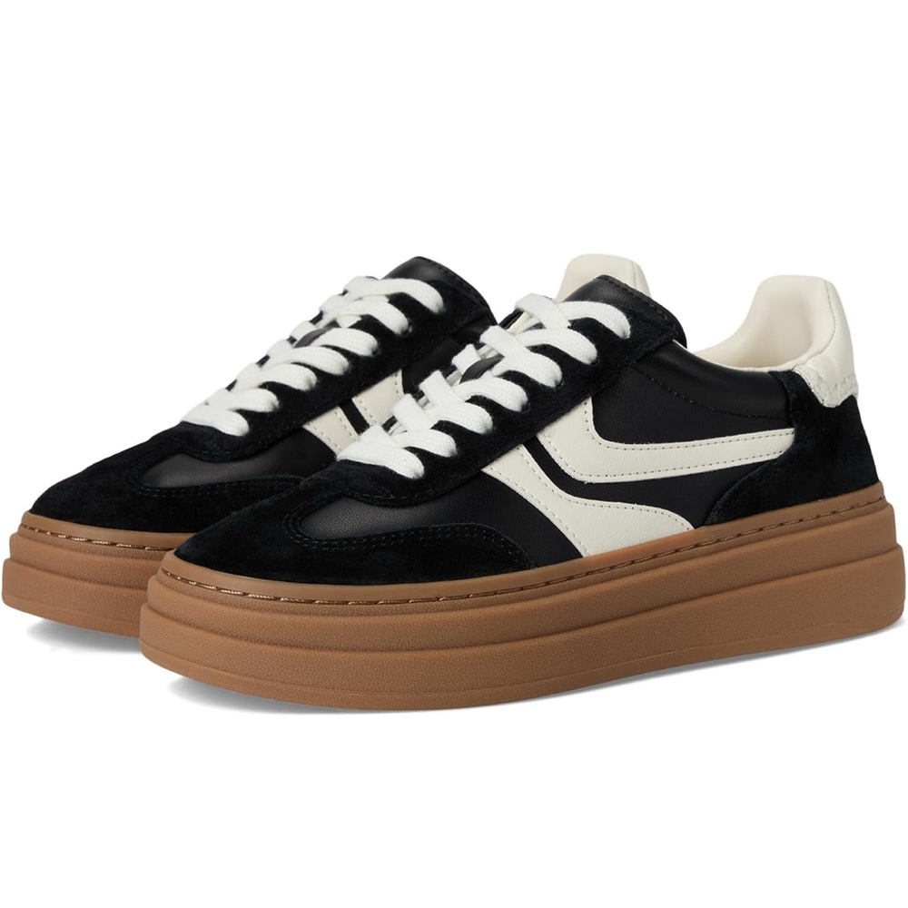 Steve Madden Dodge Black/White Sneakers, Size 7.5